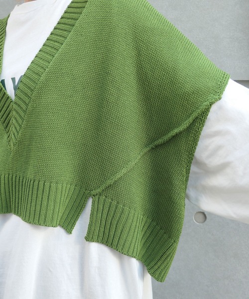 CORNERS（コーナーズ）の「深Vネックベスト（ベスト・レディース・ブラック/ベージュ系その他/グリーン/パープル/ダークグリーン/ピンク/オレンジ・M）」の20枚目の写真