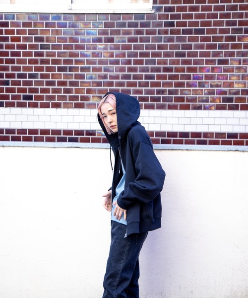 WEGO（ウィゴー）の「WEGO/スタンダードZIPパーカ（パーカー・メンズ・オフホワイト/杢グレー/ブラック・LARGE/SMALL/MEDIUM）」の9枚目の写真