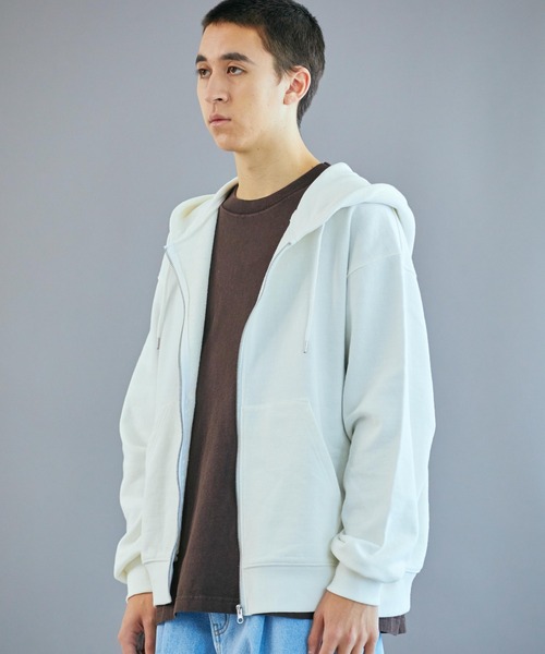 WEGO（ウィゴー）の「WEGO/スタンダードZIPパーカ（パーカー・メンズ・オフホワイト/杢グレー/ブラック・LARGE/SMALL/MEDIUM）」の13枚目の写真