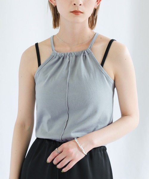 select MOCA（セレクトモカ）の「2022 SS ホルターネックカップインキャミソールセット（キャミソール・レディース・ライトブルー/グリーン/ブラウン・FREE）」の2枚目の写真