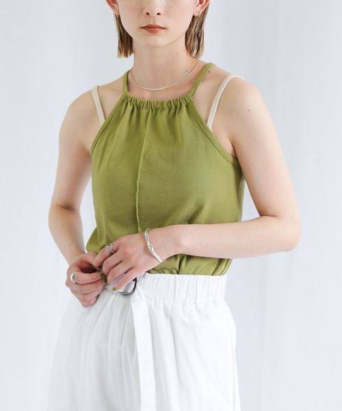 select MOCA（セレクトモカ）の「2022 SS ホルターネックカップインキャミソールセット（キャミソール・レディース・ライトブルー/グリーン/ブラウン・FREE）」の8枚目の写真