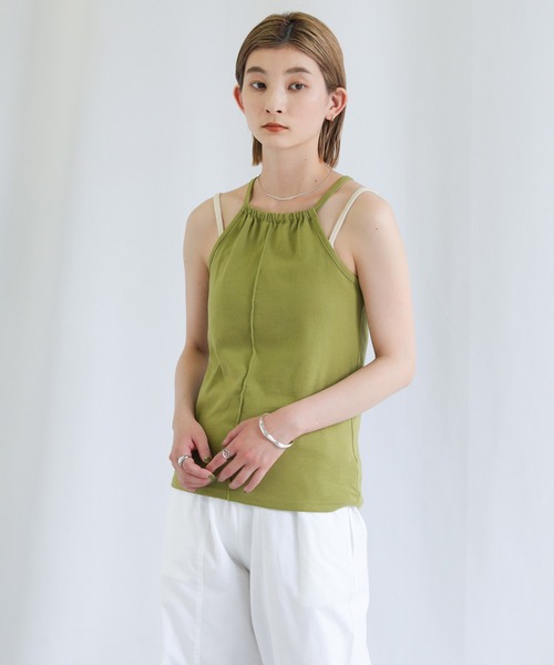 select MOCA（セレクトモカ）の「2022 SS ホルターネックカップインキャミソールセット（キャミソール・レディース・ライトブルー/グリーン/ブラウン・FREE）」の12枚目の写真