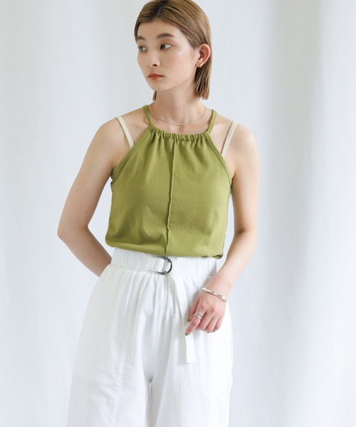 select MOCA（セレクトモカ）の「2022 SS ホルターネックカップインキャミソールセット（キャミソール・レディース・ライトブルー/グリーン/ブラウン・FREE）」の9枚目の写真