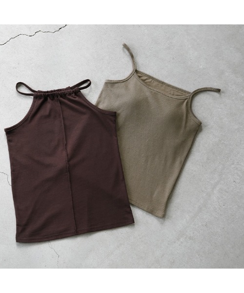 select MOCA（セレクトモカ）の「2022 SS ホルターネックカップインキャミソールセット（キャミソール・レディース・ライトブルー/グリーン/ブラウン・FREE）」の14枚目の写真