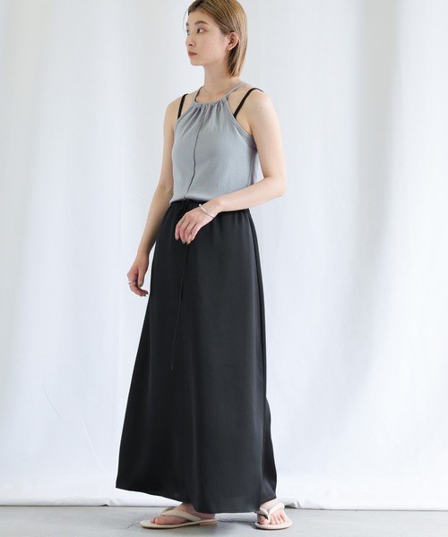 select MOCA（セレクトモカ）の「2022 SS ホルターネックカップインキャミソールセット（キャミソール・レディース・ライトブルー/グリーン/ブラウン・FREE）」の6枚目の写真