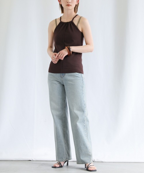 select MOCA（セレクトモカ）の「2022 SS ホルターネックカップインキャミソールセット（キャミソール・レディース・ライトブルー/グリーン/ブラウン・FREE）」の17枚目の写真