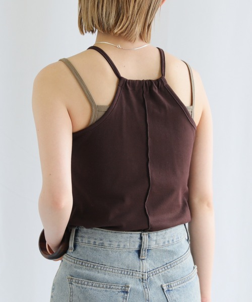 select MOCA（セレクトモカ）の「2022 SS ホルターネックカップインキャミソールセット（キャミソール・レディース・ライトブルー/グリーン/ブラウン・FREE）」の16枚目の写真