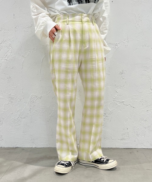 apres jour mignon（アプレジュールミニョン）の「オンブレチェックパンツ【ZOZOTOWN限定アイテム】（その他パンツ・レディース・グリーン系その他/ピンク系その他・MEDIUM/SMALL/X-LARGE）」の4枚目の写真
