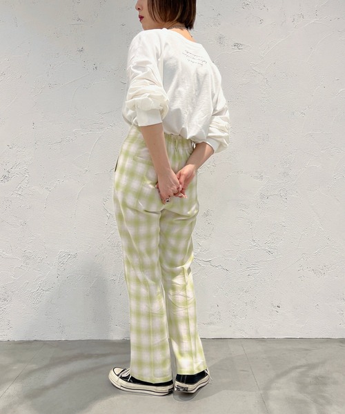 apres jour mignon（アプレジュールミニョン）の「オンブレチェックパンツ【ZOZOTOWN限定アイテム】（その他パンツ・レディース・グリーン系その他/ピンク系その他・MEDIUM/SMALL/X-LARGE）」の9枚目の写真