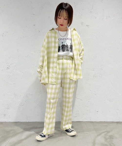 apres jour mignon（アプレジュールミニョン）の「オンブレチェックパンツ【ZOZOTOWN限定アイテム】（その他パンツ・レディース・グリーン系その他/ピンク系その他・MEDIUM/SMALL/X-LARGE）」の10枚目の写真