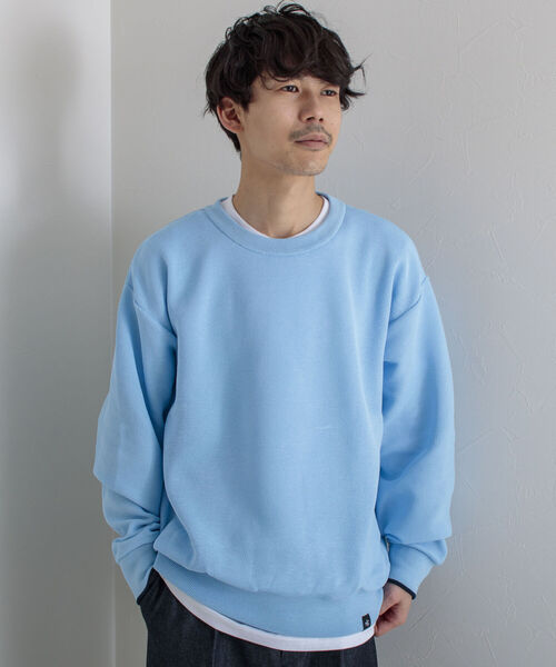 GLOSTER（グロスター）の「《ニット＋カットソーの2点SET》レイヤードプルオーバーニット【WEB限定カラーあり】（ニット/セーター・メンズ・チャコールグレー/ベージュ/サックスブルー/ミント・MEDIUM/LARGE）」の5枚目の写真