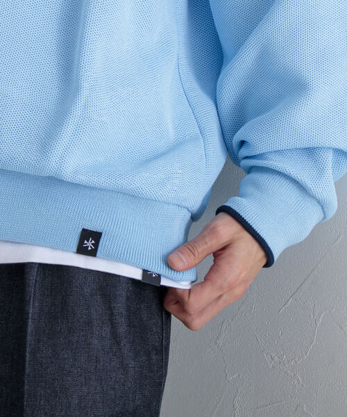 GLOSTER（グロスター）の「《ニット＋カットソーの2点SET》レイヤードプルオーバーニット【WEB限定カラーあり】（ニット/セーター・メンズ・チャコールグレー/ベージュ/サックスブルー/ミント・MEDIUM/LARGE）」の7枚目の写真