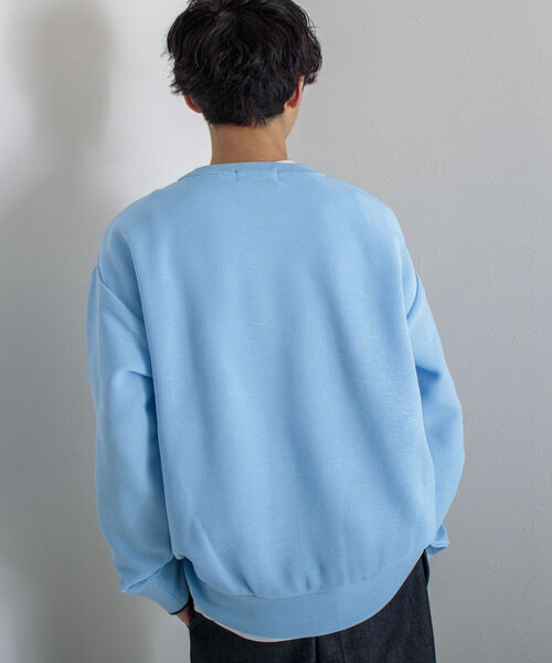 GLOSTER（グロスター）の「《ニット＋カットソーの2点SET》レイヤードプルオーバーニット【WEB限定カラーあり】（ニット/セーター・メンズ・チャコールグレー/ベージュ/サックスブルー/ミント・MEDIUM/LARGE）」の8枚目の写真