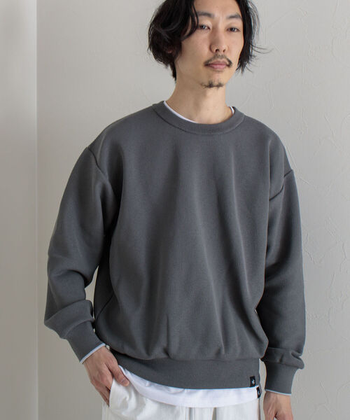 GLOSTER（グロスター）の「《ニット＋カットソーの2点SET》レイヤードプルオーバーニット【WEB限定カラーあり】（ニット/セーター・メンズ・チャコールグレー/ベージュ/サックスブルー/ミント・MEDIUM/LARGE）」の11枚目の写真