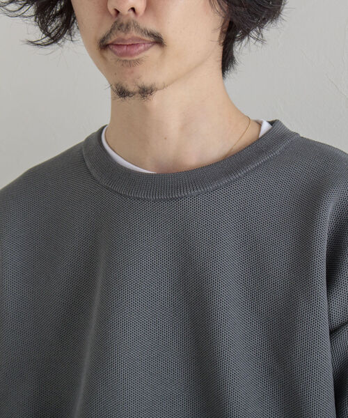 GLOSTER（グロスター）の「《ニット＋カットソーの2点SET》レイヤードプルオーバーニット【WEB限定カラーあり】（ニット/セーター・メンズ・チャコールグレー/ベージュ/サックスブルー/ミント・MEDIUM/LARGE）」の12枚目の写真