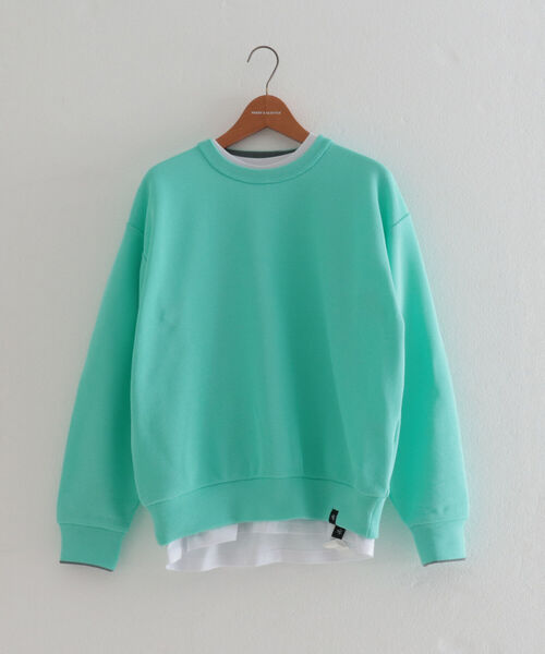 GLOSTER（グロスター）の「《ニット＋カットソーの2点SET》レイヤードプルオーバーニット【WEB限定カラーあり】（ニット/セーター・メンズ・チャコールグレー/ベージュ/サックスブルー/ミント・MEDIUM/LARGE）」の21枚目の写真