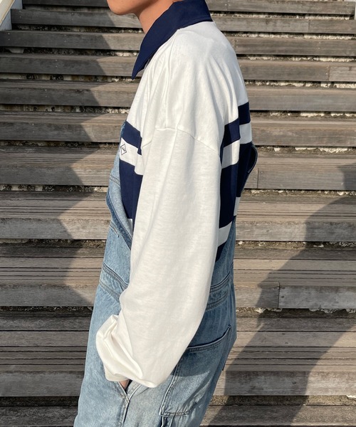 PairPair（ペアペア）の「ラガーポロシャツ(ユニセックス)（シャツ/ブラウス・メンズ・ネイビー/オフホワイト/イエロー・フリー）」の14枚目の写真