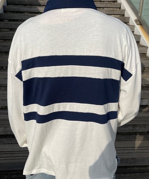PairPair（ペアペア）の「ラガーポロシャツ(ユニセックス)（シャツ/ブラウス・メンズ・ネイビー/オフホワイト/イエロー・フリー）」の16枚目の写真
