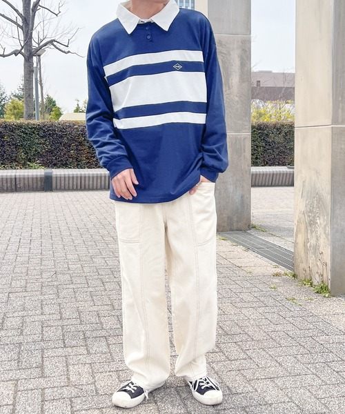 PairPair（ペアペア）の「ラガーポロシャツ(ユニセックス)（シャツ/ブラウス・メンズ・ネイビー/オフホワイト/イエロー・フリー）」の20枚目の写真