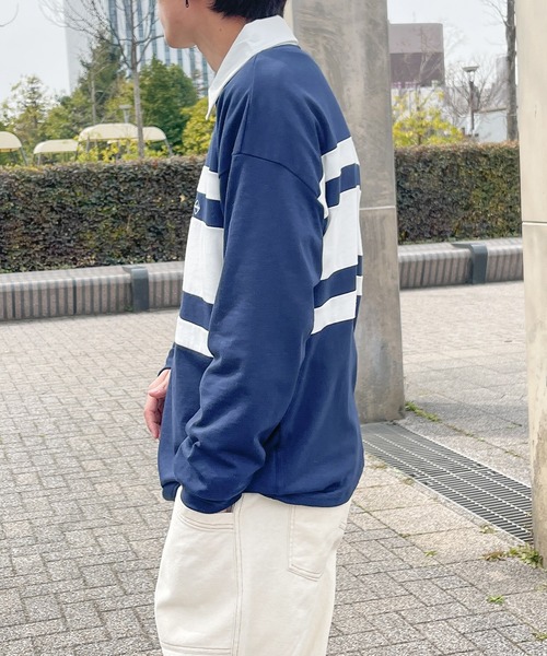 PairPair（ペアペア）の「ラガーポロシャツ(ユニセックス)（シャツ/ブラウス・メンズ・ネイビー/オフホワイト/イエロー・フリー）」の22枚目の写真