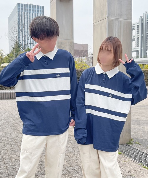 PairPair（ペアペア）の「ラガーポロシャツ(ユニセックス)（シャツ/ブラウス・メンズ・ネイビー/オフホワイト/イエロー・フリー）」の19枚目の写真