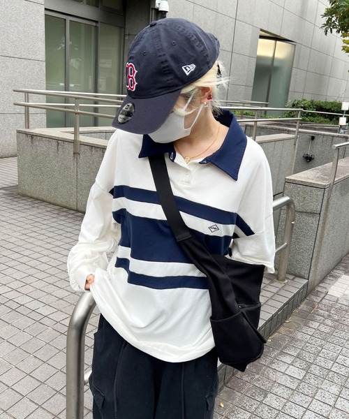 PairPair（ペアペア）の「ラガーポロシャツ(ユニセックス)（シャツ/ブラウス・メンズ・ネイビー/オフホワイト/イエロー・フリー）」の4枚目の写真