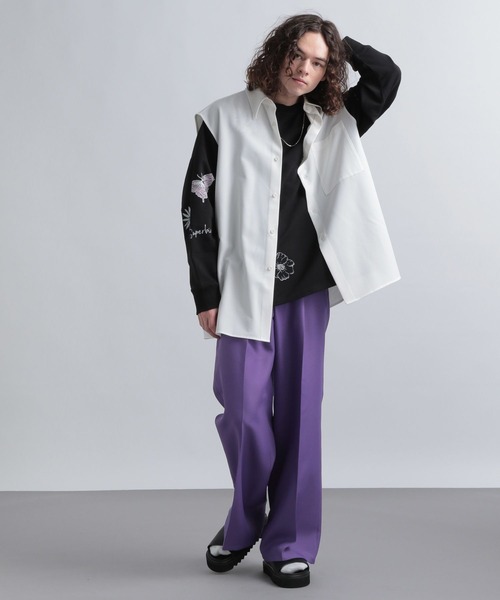 HARE（ハレ）の「BIGノースリーブシャツ(HARE)（シャツ/ブラウス・メンズ・オフホワイト/ブラック・FREE）」の8枚目の写真