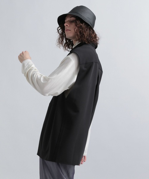 HARE（ハレ）の「BIGノースリーブシャツ(HARE)（シャツ/ブラウス・メンズ・オフホワイト/ブラック・FREE）」の3枚目の写真