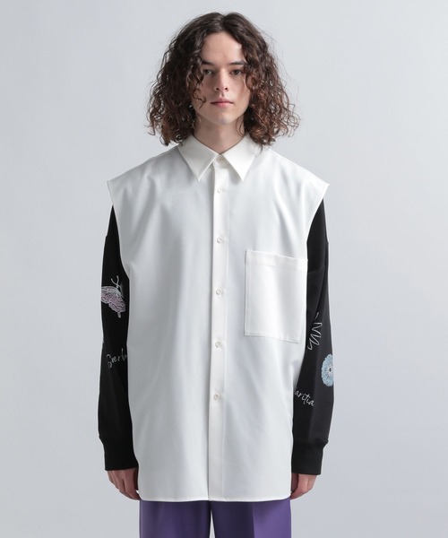 HARE（ハレ）の「BIGノースリーブシャツ(HARE)（シャツ/ブラウス・メンズ・オフホワイト/ブラック・FREE）」の13枚目の写真