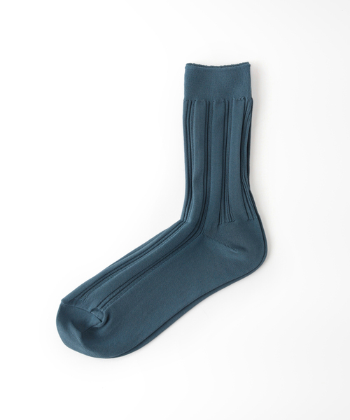 GLEN CLYDE（グレンクライド）の「【GLEN CLYDE/グレンクライド】ハイゲージヘンソクリブソックス（ソックス/靴下・レディース・ホワイト/オレンジ/モスグリーン/ブルー系その他・FREE）」の3枚目の写真