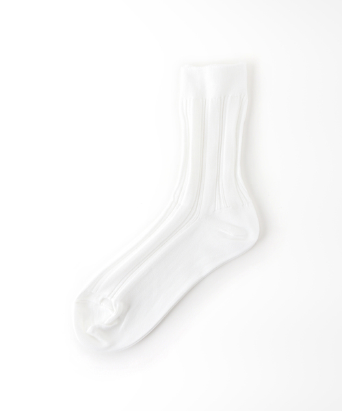 GLEN CLYDE（グレンクライド）の「【GLEN CLYDE/グレンクライド】ハイゲージヘンソクリブソックス（ソックス/靴下・レディース・ホワイト/オレンジ/モスグリーン/ブルー系その他・FREE）」の2枚目の写真