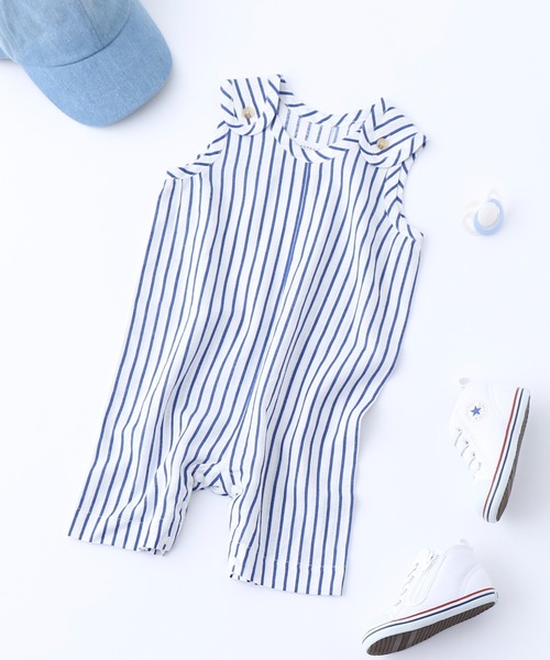 CIAOPANIC TYPY（チャオパニックティピー）の「【KIDS】OSOROウォッシャブルリネンBABYロンパース（ロンパース・キッズ・ホワイト/チャコールグレー/ベージュ/バイオレット・80）」の2枚目の写真