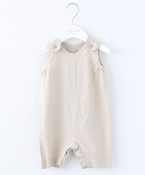 CIAOPANIC TYPY（チャオパニックティピー）の「【KIDS】OSOROウォッシャブルリネンBABYロンパース（ロンパース・キッズ・ホワイト/チャコールグレー/ベージュ/バイオレット・80）」の6枚目の写真
