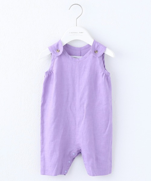 CIAOPANIC TYPY（チャオパニックティピー）の「【KIDS】OSOROウォッシャブルリネンBABYロンパース（ロンパース・キッズ・ホワイト/チャコールグレー/ベージュ/バイオレット・80）」の8枚目の写真