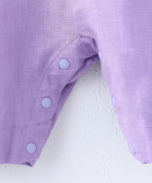 CIAOPANIC TYPY（チャオパニックティピー）の「【KIDS】OSOROウォッシャブルリネンBABYロンパース（ロンパース・キッズ・ホワイト/チャコールグレー/ベージュ/バイオレット・80）」の11枚目の写真