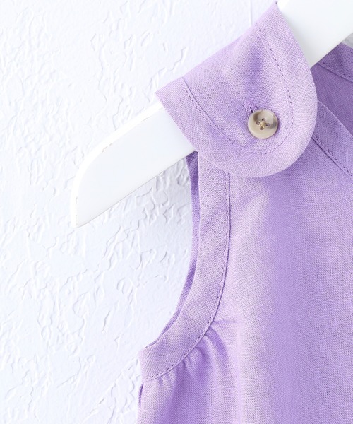 CIAOPANIC TYPY（チャオパニックティピー）の「【KIDS】OSOROウォッシャブルリネンBABYロンパース（ロンパース・キッズ・ホワイト/チャコールグレー/ベージュ/バイオレット・80）」の12枚目の写真