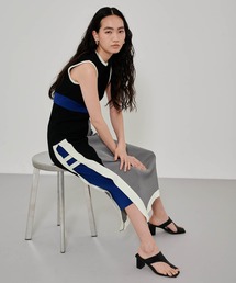 カラーブロッキングニットワンピ