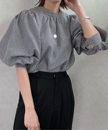 y/m by misato | ギンガムチェック7分袖ボリュームブラウス(シャツ/ブラウス)