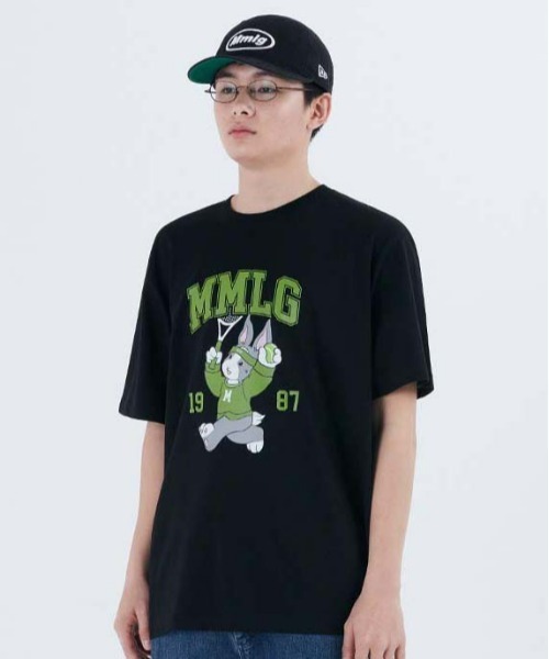 87mm（87mm）の「【87MM / Mmlg】MELGE PLAY HF-T  / パルチムエムエム Mmlg プレイ ラビット グラフィック Tシャツ（Tシャツ/カットソー・レディース・ピンク/ネイビー/ホワイト/ブラック・SMALL/MEDIUM/LARGE）」の3枚目の写真