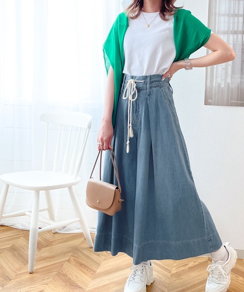 gramblue(グラムブルー)の「大人のリラックスStyle。縄紐ベルト付きクロップドワイドパンツ(その他パンツ・レディース・ベージュ/オフホワイト/ブルー・SMALL/MEDIUM)」の7枚目の写真