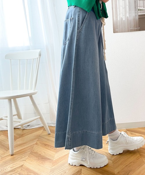 gramblue(グラムブルー)の「大人のリラックスStyle。縄紐ベルト付きクロップドワイドパンツ(その他パンツ・レディース・ベージュ/オフホワイト/ブルー・SMALL/MEDIUM)」の8枚目の写真