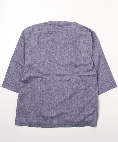 Mac-House(マックハウス)の「七分袖布帛カーディガン+半袖Tシャツ セット アンサンブル(カーディガン/ボレロ・メンズ・グレー/ネイビー/ブラック・L/M)」の4枚目の写真