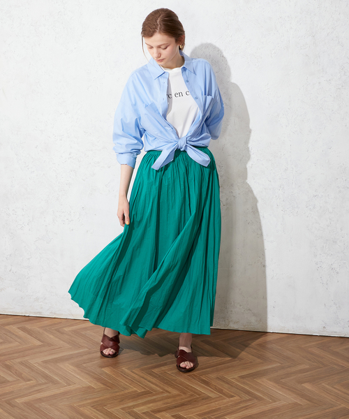 LE SOUK HOLIDAY（ルスークホリデー）の「リネンブレンドオーバーシャツ（シャツ/ブラウス・レディース・ネイビー/オフホワイト/サックスブルー/イエロー・M/L）」の21枚目の写真