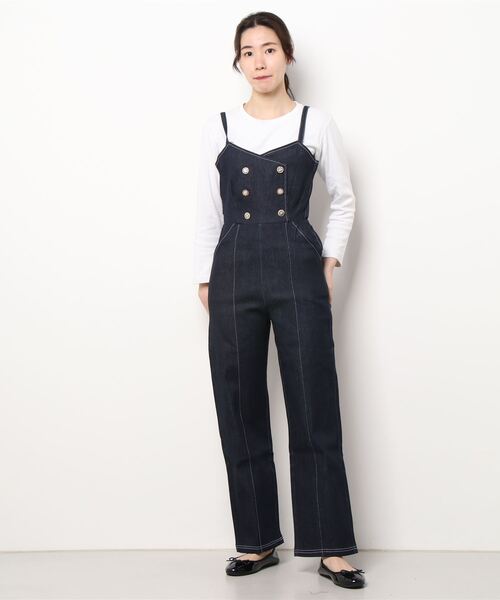 ADIRA（アディラ）の「ダブルボタンデニムサロペット（デニムパンツ・レディース・ブルー/ブラック・MEDIUM）」の21枚目の写真