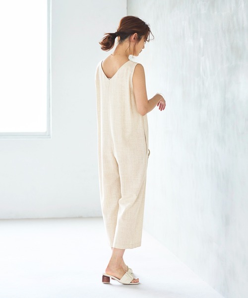 GeeRA（ジーラ）の「麻混オールインワン（つなぎ/オールインワン・レディース・ブラック/ベージュ・LARGE/MEDIUM）」の20枚目の写真