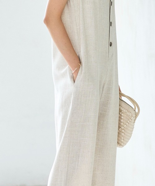 GeeRA（ジーラ）の「麻混オールインワン（つなぎ/オールインワン・レディース・ブラック/ベージュ・LARGE/MEDIUM）」の19枚目の写真