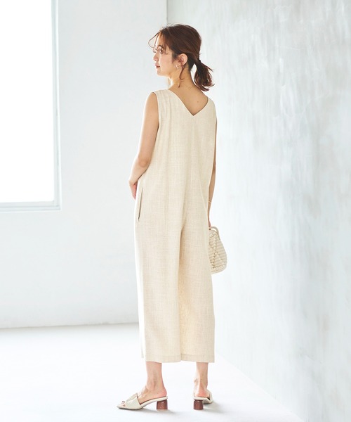 GeeRA（ジーラ）の「麻混オールインワン（つなぎ/オールインワン・レディース・ブラック/ベージュ・LARGE/MEDIUM）」の21枚目の写真