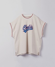 裏毛リブライン半袖プリントTシャツ