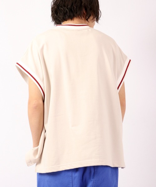 FUNALIVE（ファンアライブ）の「裏毛リブライン半袖プリントTシャツ（Tシャツ/カットソー・メンズ・チャコールグレー/グリーン/キナリ・M/L/XL）」の5枚目の写真
