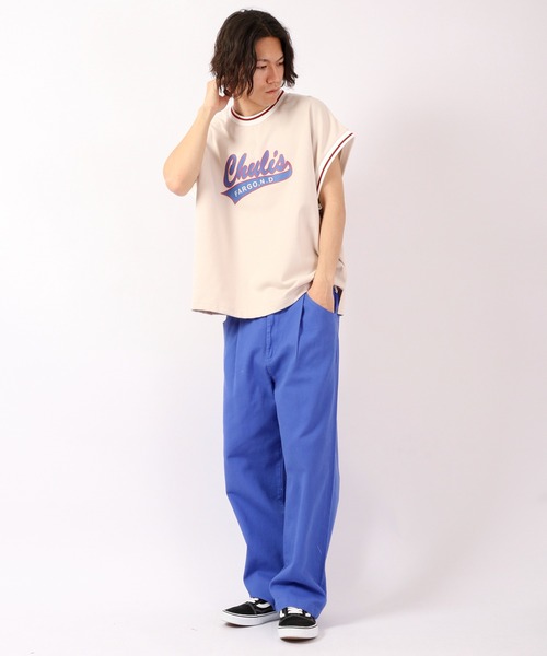 FUNALIVE（ファンアライブ）の「裏毛リブライン半袖プリントTシャツ（Tシャツ/カットソー・メンズ・チャコールグレー/グリーン/キナリ・M/L/XL）」の6枚目の写真